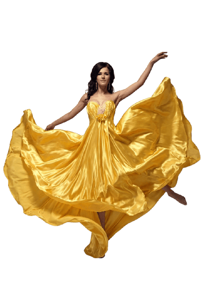 vibrant-yellow-satin-dress